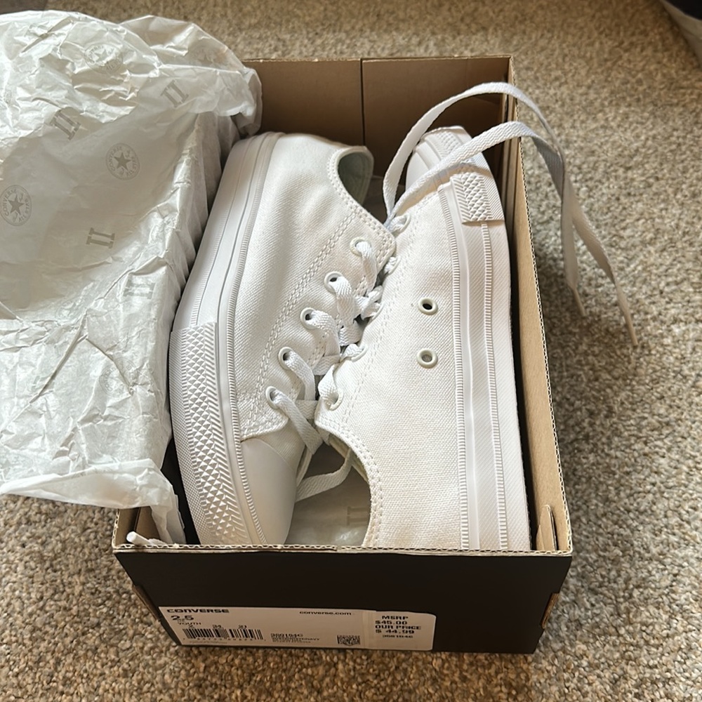 White Converse with Lunarlon